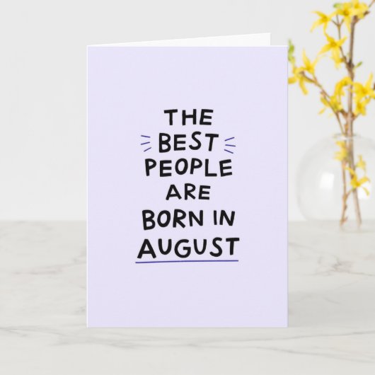 Août Carte d'anniversaire (Fleur jaune)