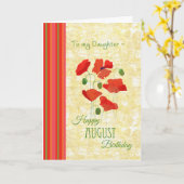 Août Carte d'anniversaire pour fille, Populations (Fleur jaune)