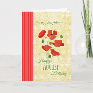 Août Carte d'anniversaire pour fille, Populations