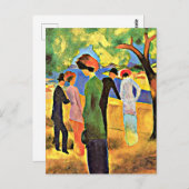 Août Macke - Une femme avec une carte verte (Devant / Derrière)