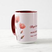 Août Mois de naissance Fleur Personnalisé Café Mug (Devant gauche)