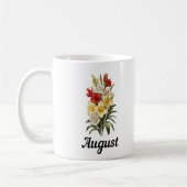Août Mug Fleur de naissance, Mug Fleur d'anniversa (Gauche)