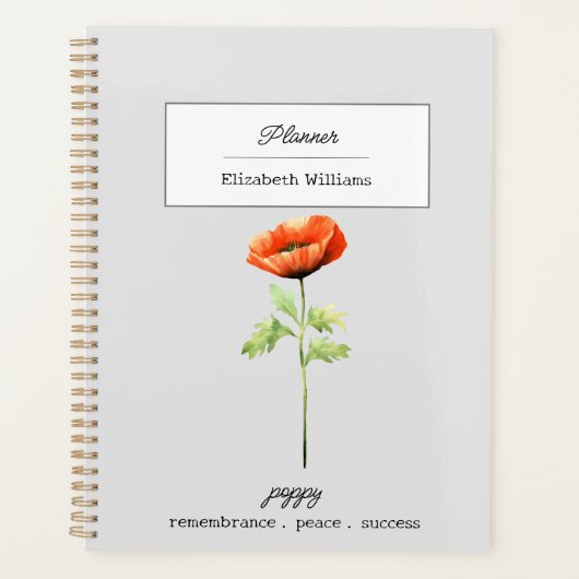 AOÛT POPPY BIRTH FLOWER PERSONNALISÉ (Devant)