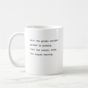 août tasse de café typographie poétique jardin bri