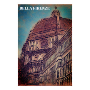 ** AP12 DUOMO Church Firenze Florence Italië Poste Perfect Poster