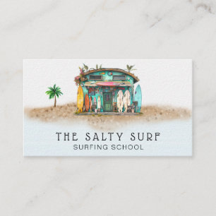 ** AP13 6 Whimsical Beach Coastal Surfboard Zee Visitekaartje