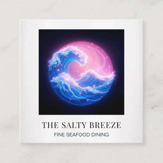 *~* AP13 Beach Vakantiehuis Manager WAVE 91 Vierkante Visitekaartje (Voorkant)