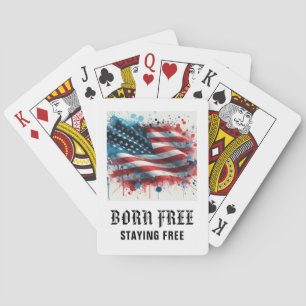 *** AP16 Amerika Vlag Veteraan 1 Geboren Vrij Pokerkaarten