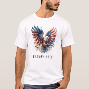 *~* AP16 Artsy Amerikaanse Vlag Kale EAGLE USA T-shirt