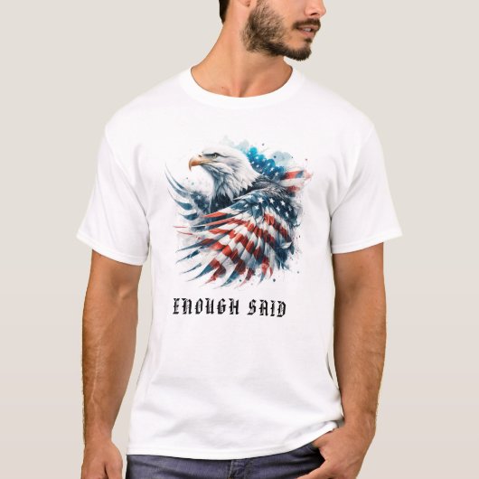 *~* AP16 Gedetailleerde Amerikaanse Vlag Kale EAGL T-shirt (Voorkant)