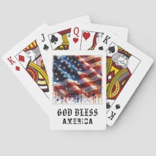 *** AP16 Rood Wit Blau Amerikaanse Vlag Speel 10 Pokerkaarten