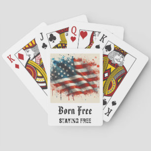 *** AP16 Rood Wit Blauw Amerikaanse Vlag Speel 8 Pokerkaarten