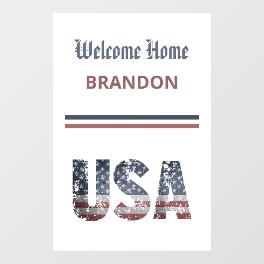 ** AP16 WELKOM THUIS Militaire Patriottische Ameri Raamsticker (Vel)