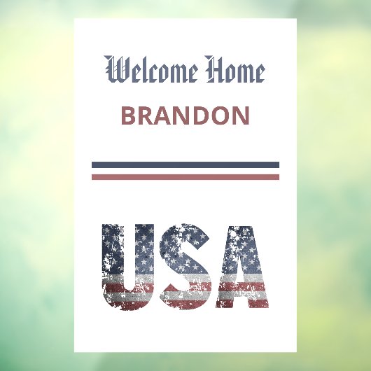 ** AP16 WELKOM THUIS Militaire Patriottische Ameri Raamsticker (Vel 3)