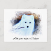 *~* AP18 Trwig Snow Fox White Fox Arctic Polar Briefkaart (Voorkant)