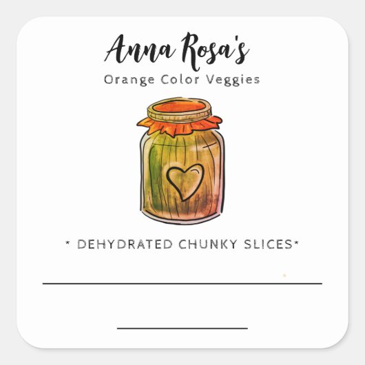 *~* AP30 Carottes déshydratées Étiquette de pot vi (Devant)