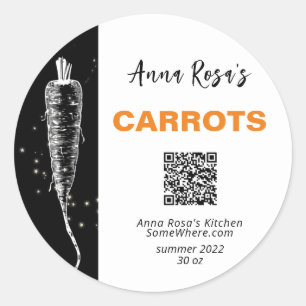 *~* AP30 CARROT - DEHYDRATED CANNING FREEZE QR CL RONDE STICKER
