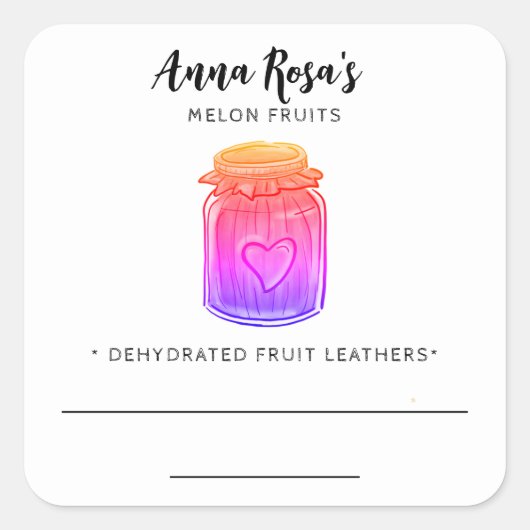 *~* AP30 Dehydrated Fruit Leathers Blank Jar Label (Voorkant)