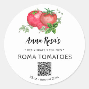 *~* AP30 Gedehydrateerde tomaten QR Logo Ronde Sticker