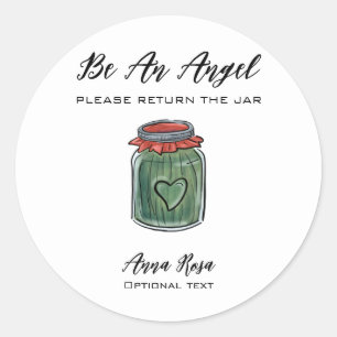 *~* AP30 Whimsical Return jar Green Canning Mason Ronde Sticker