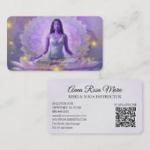 *~* AP32 Kosmische Lavendel Lotus Vrouw QR Mandala Visitekaartje (Voorkant / Achterkant)