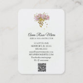 *~* AP32 Roze Lotus Butterfly Floral Logo Zen QR Visitekaartje (Achterkant)