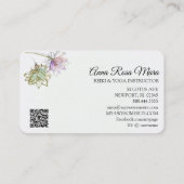 *~* AP32 Roze Lotus Yoga Flower Zen QR Logo Visitekaartje (Achterkant)