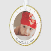 *~* AP44 Eerste Kerstmis Gold Poinsettia PHOTO Ornament (voorkant)