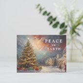 *~* AP44  Winterscène Kerstmis FOTO Feestdagenkaart (Staand voorkant)