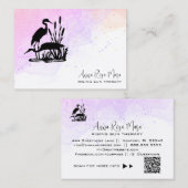 *~* AP46 QR Elegant Etheral Beach Marsh Heron Visitekaartje (Voorkant / Achterkant)