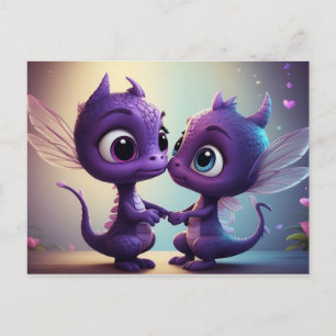 *~* AP48 Foto Uitnodiging Draak Dino Cartoon Brief