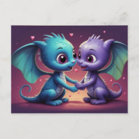 *~* AP48 Invitation PHOTO Dragon Dino Hearts Carte