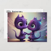 *~* AP48 PHOTO Invitation Dragon Dino Dessin Animé (Devant / Derrière)