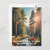 *~* AP49 Maine Forest Bossen Stream Vakantie Natuu Briefkaart (Voorkant / Achterkant)