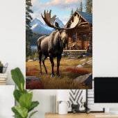 *~* AP49 MOOSE Stream Natuur Cabine Forest Poster (Thuiskantoor)