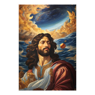 *~* AP50 Fantasy Univers Jesus Flower Moon Foto Afdruk