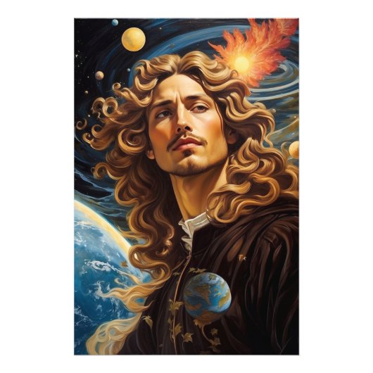 *~* AP50 Fantasy Universum Kosmische Knappe Bloem Foto Afdruk (Voorkant)