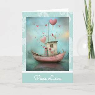 ** AP51 2 Love Boat Hearts Romantische Valentijn Feestdagen Kaart