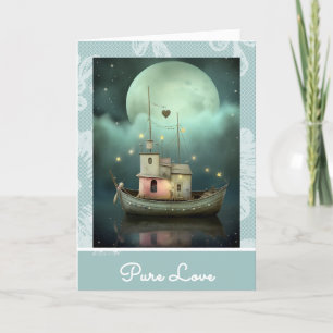 ** AP51 Romantisch Huis Boat Hearts Valentijn 35 Feestdagen Kaart