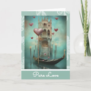 ** AP51 Romantische Love Boat Hearts Valentijn 3 Feestdagen Kaart