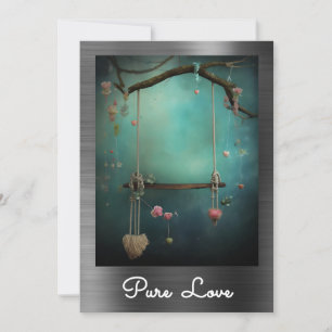 ** AP51 Romantische Swing Hearts Valentijn Serene Kaart