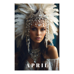 *~ AP53 APRIL Boho VERJAARDAG DIAMANTEN Vrouw Foto Afdruk