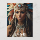 *~ AP53 JUNI VERJAARDAGSPARELS Boho Vrouw Briefkaart (Voorkant)