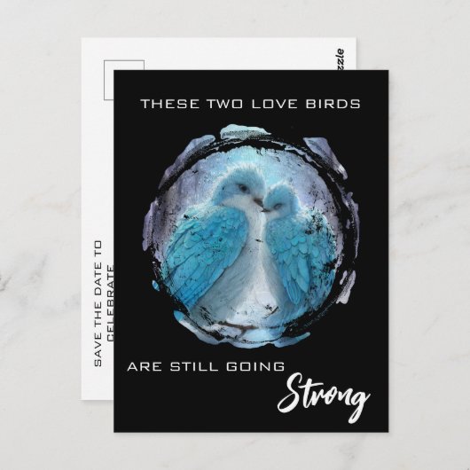 *~* AP54 Art Jubileum Tortelduifjes Winter Briefkaart (Voorkant / Achterkant)