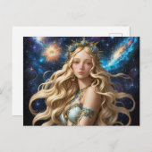 *~* AP58 Kosmische Vrouwen Fantasie CELESTIAL Feestdagenkaart (Voorkant / Achterkant)