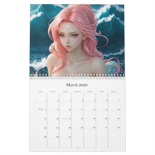 *~* AP60 Magical Mermaids Muses Sea 3 Calendrier (Mar 2026)