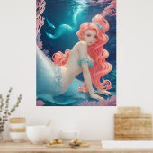 ** AP60 Water Goddess Fantasy Zee Zeemeermin 20 Poster (Keuken)