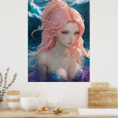 ** AP60 Water Goddess Fantasy Zee Zeemeermin 26 Poster (Keuken)