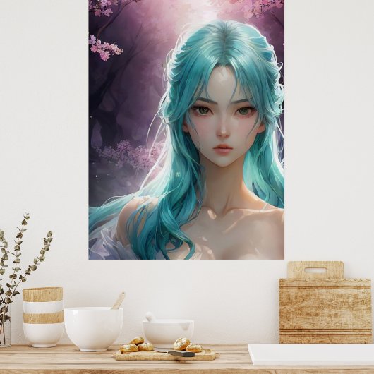 ** AP60 Water Goddess Fantasy Zee Zeemeermin 38 Poster (Keuken)