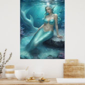 ** AP60 Water Goddess Fantasy Zee Zeemeermin 5 Poster (Keuken)